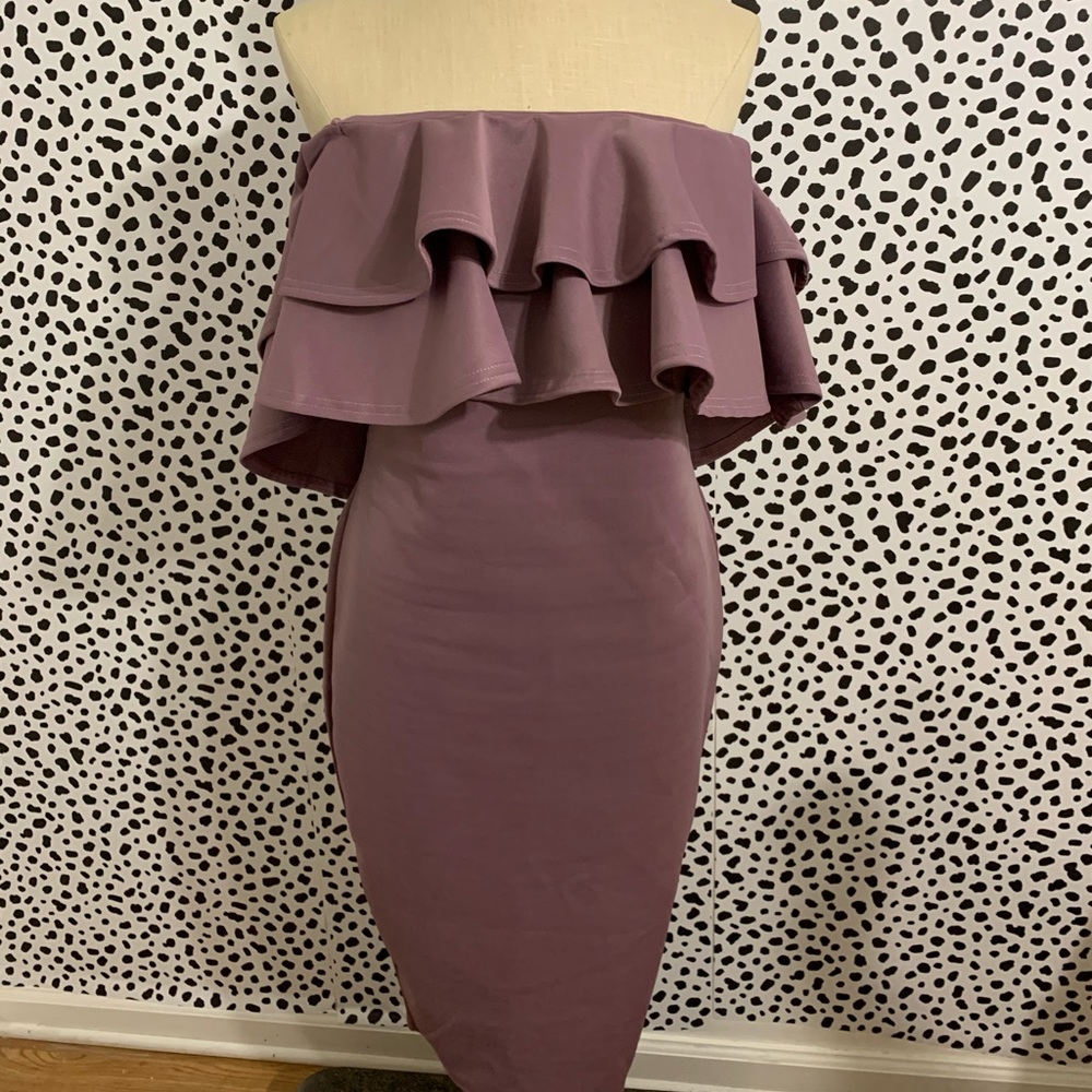 Mauve off the shoulder Dress